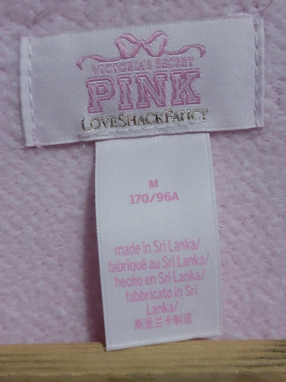 Victoria's Secret PINK Light Pink Ribbon Graphic Hoodie Medium - Picture 5 of 5